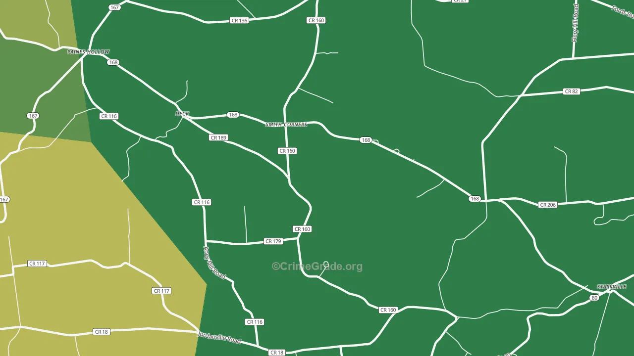 Smith Corners, NY Map of Drug-Related Crime Rates