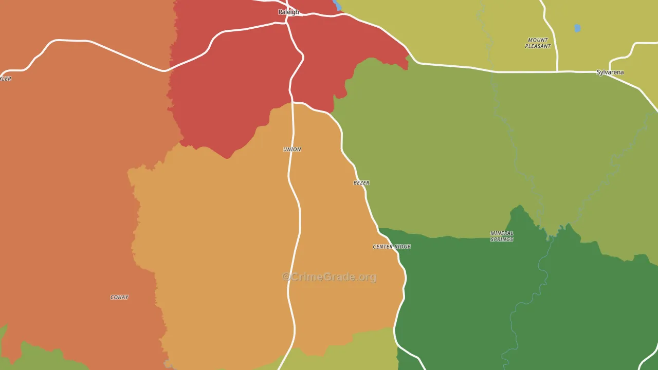 Smith County, MS Map of Drug-Related Crime Rates