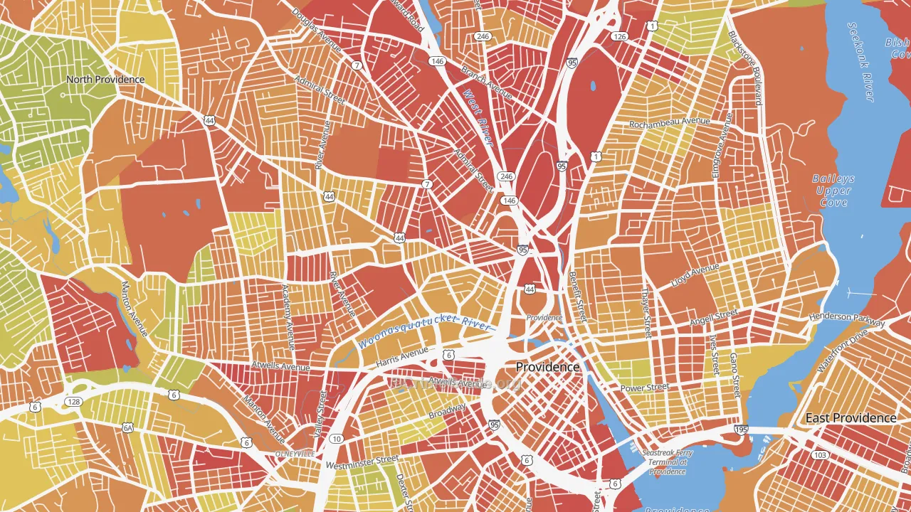 Smith Hill, Providence, RI Map of Drug-Related Crime Rates