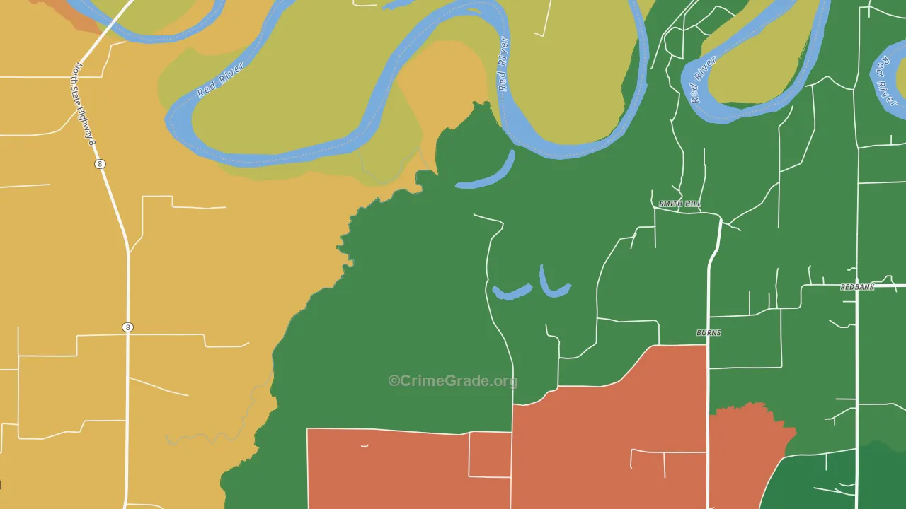 Smith Hill, TX Map of Drug-Related Crime Rates