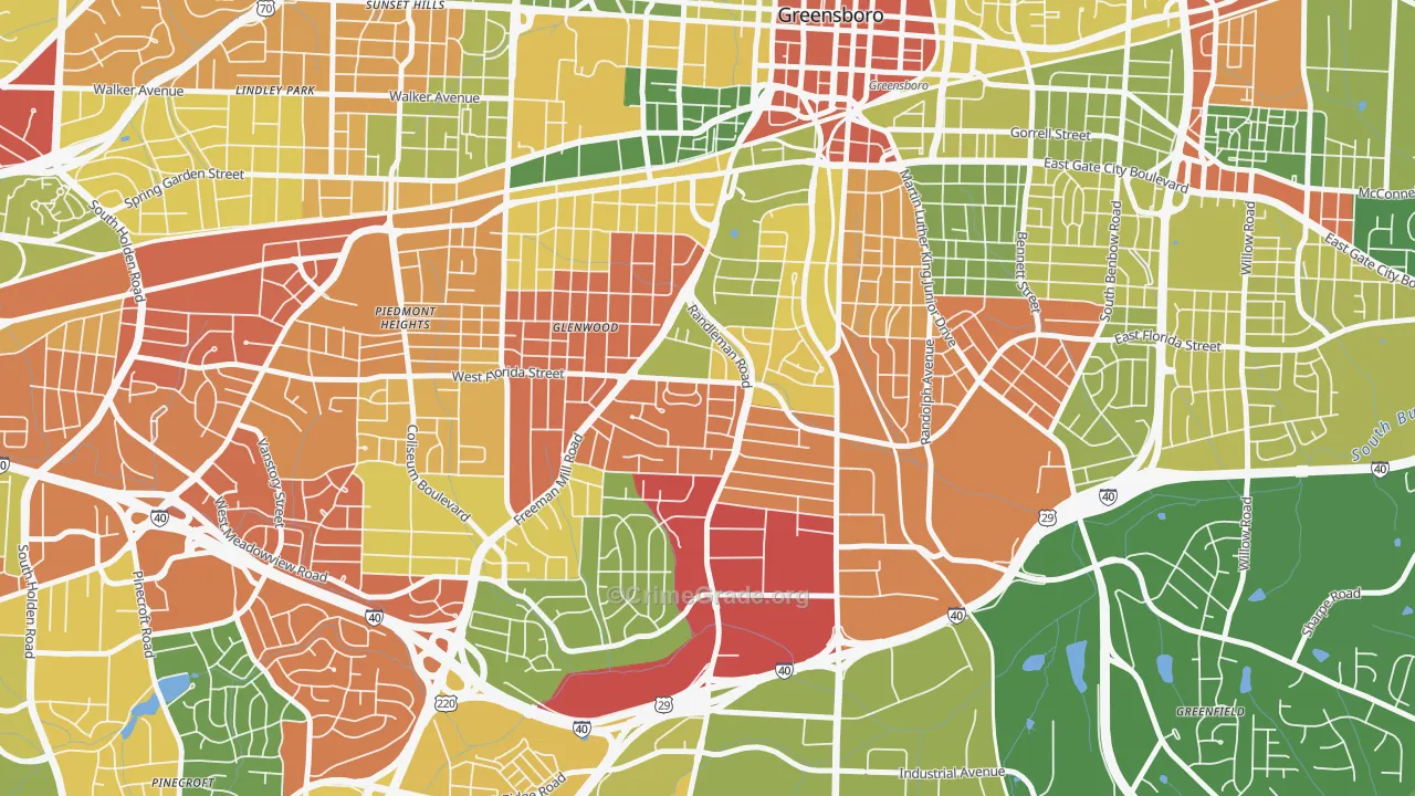 Smith Homes, Greensboro, NC Map of Drug-Related Crime Rates