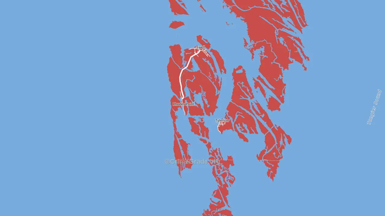 Smith Island, MD Map of Drug-Related Crime Rates