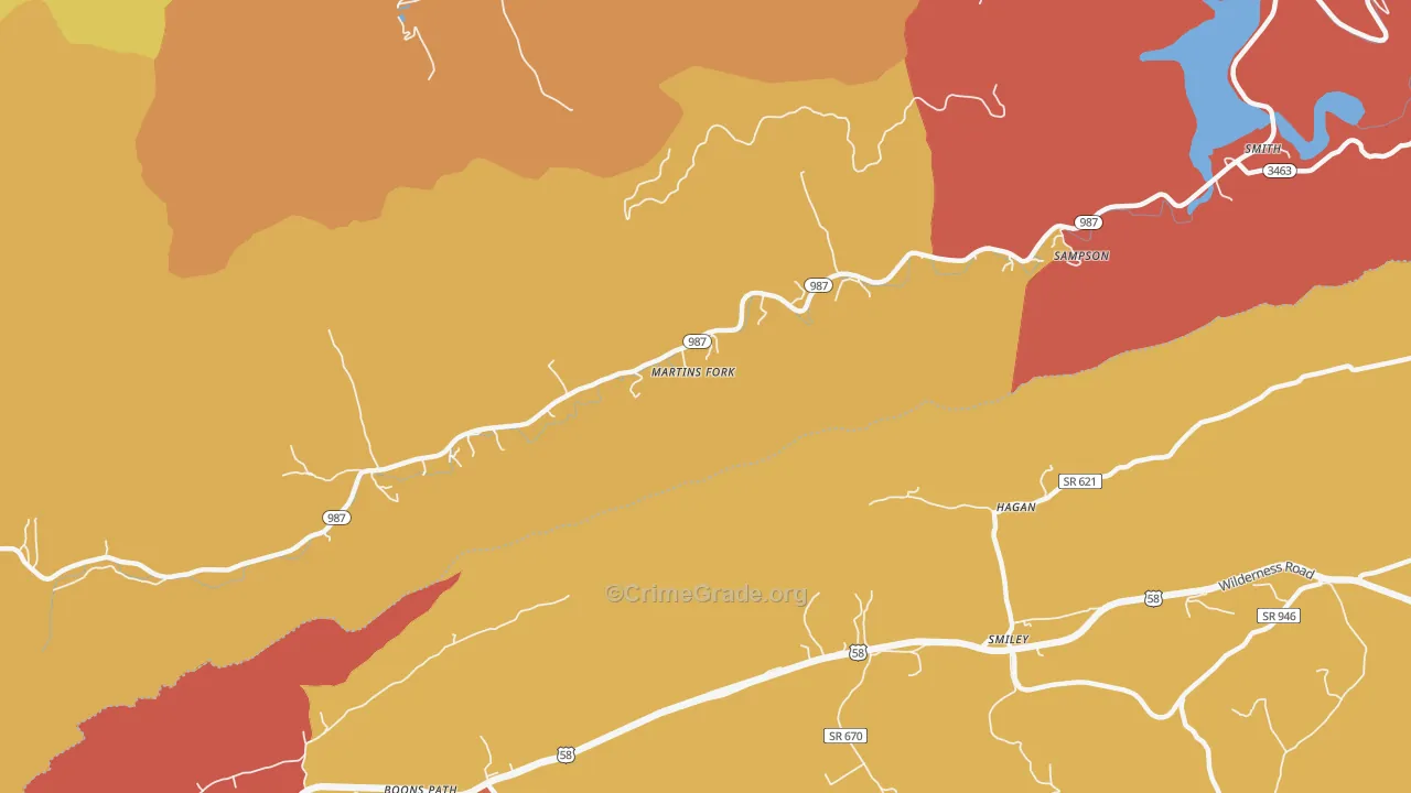 Smith, KY Map of Drug-Related Crime Rates
