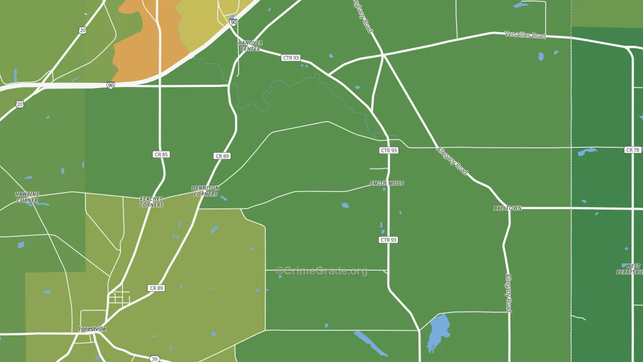 Smith Mills, NY Map of Drug-Related Crime Rates