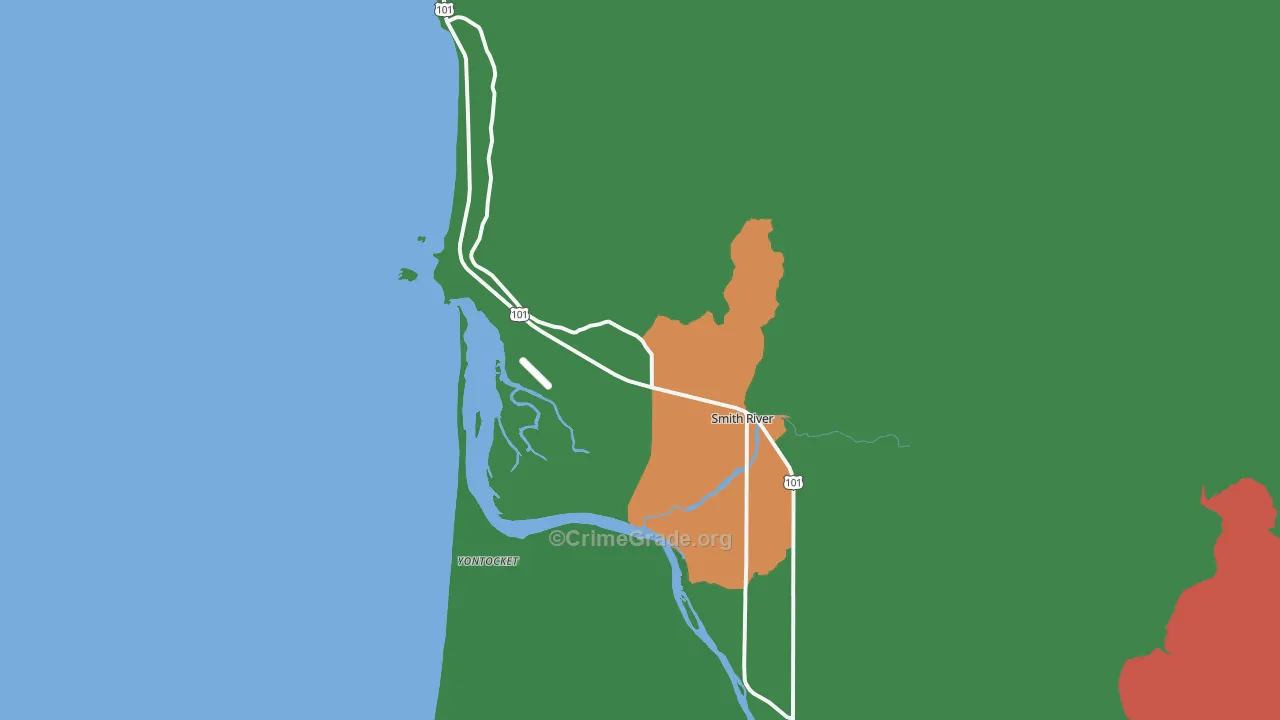 Smith River, CA Map of Drug-Related Crime Rates