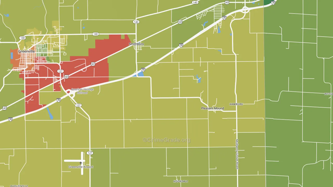 Smithboro, IL Map of Drug-Related Crime Rates