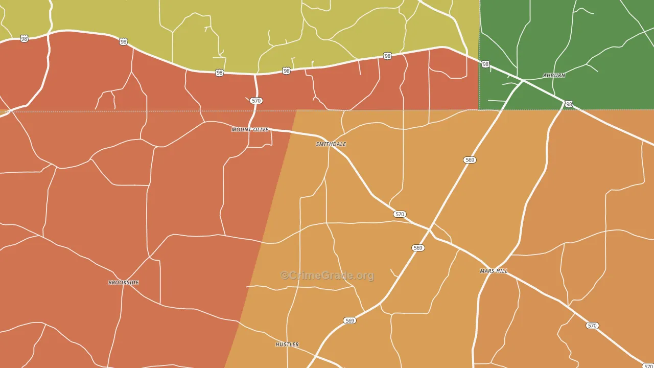 Smithdale, MS Map of Drug-Related Crime Rates