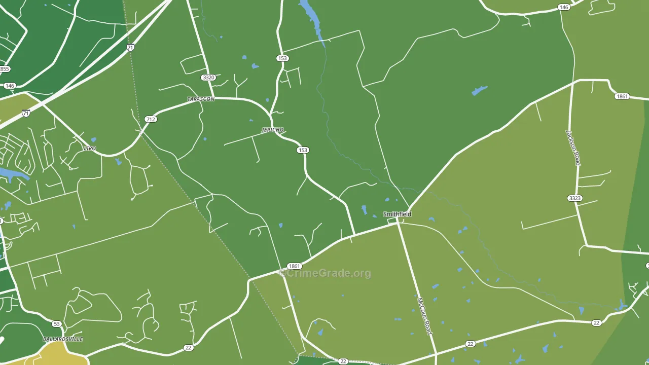 Smithfield, KY Map of Drug-Related Crime Rates