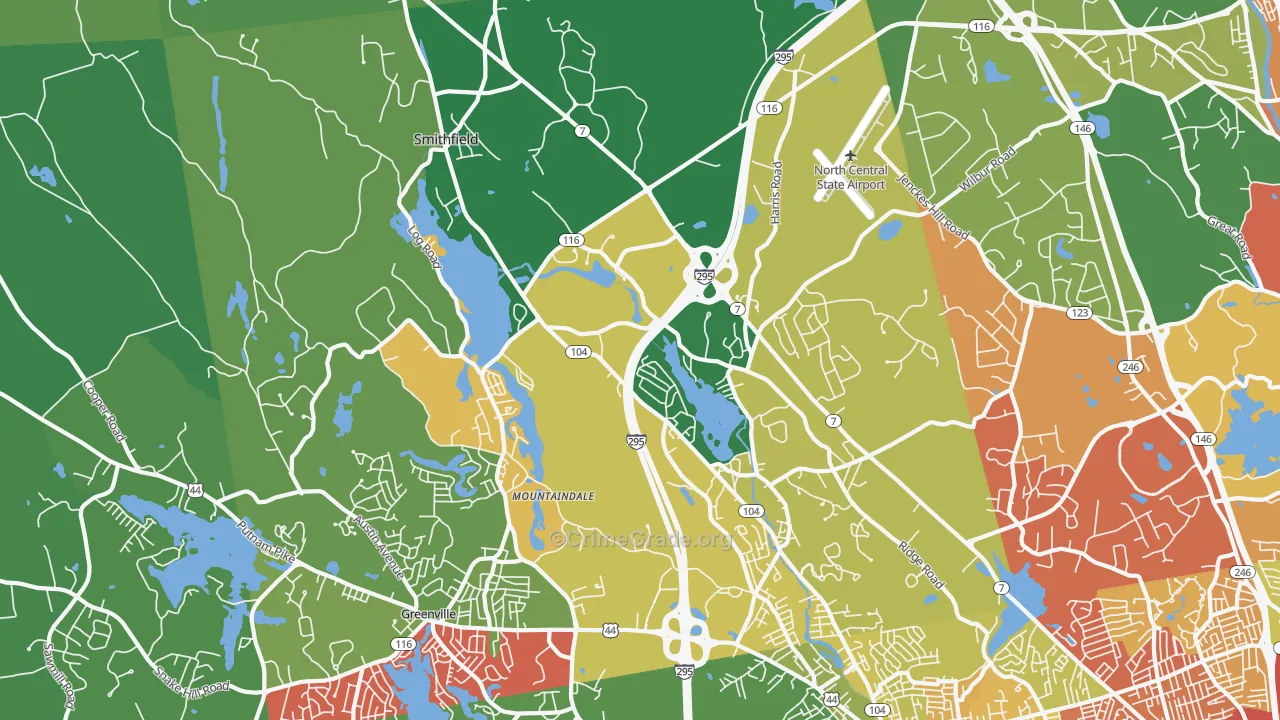 Smithfield, RI Map of Drug-Related Crime Rates