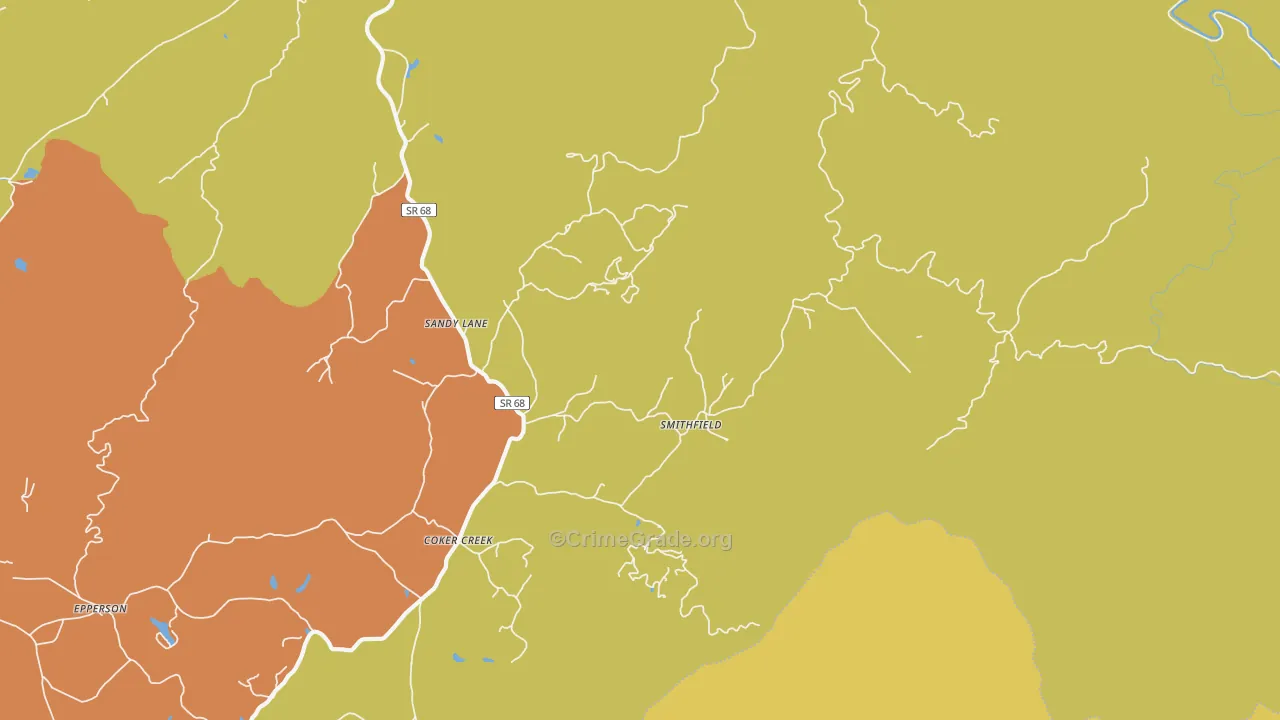 Smithfield, TN Map of Drug-Related Crime Rates