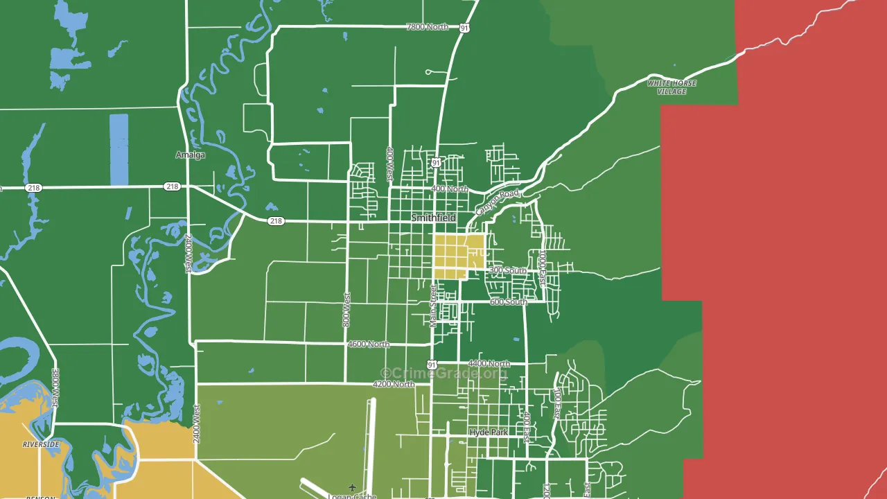 Smithfield, UT Map of Drug-Related Crime Rates