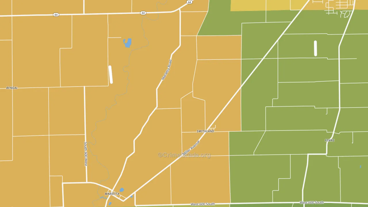 Smithland, IN Map of Drug-Related Crime Rates