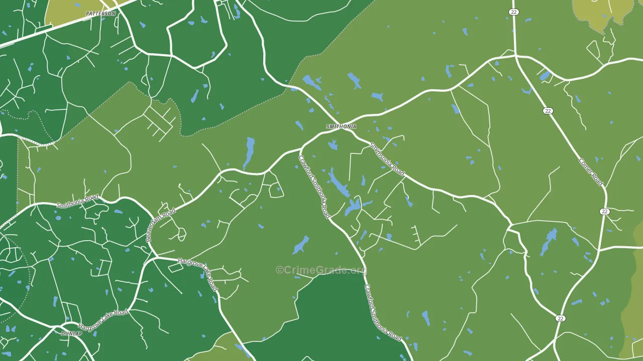 Smithonia, GA Map of Drug-Related Crime Rates