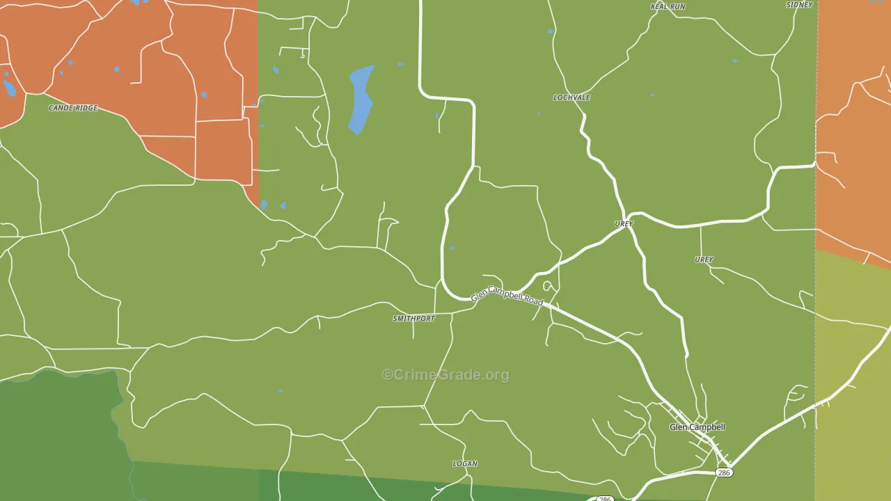Smithport, PA Map of Drug-Related Crime Rates