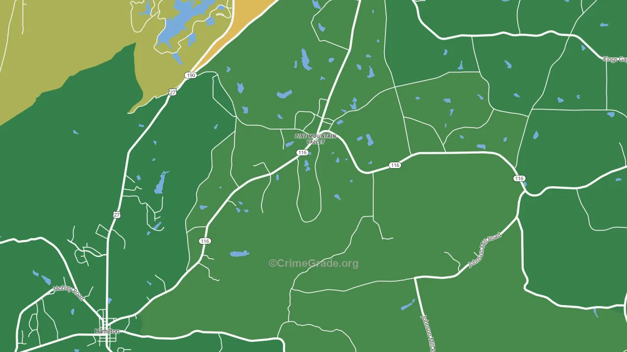 Smiths Crossroads, GA Map of Drug-Related Crime Rates