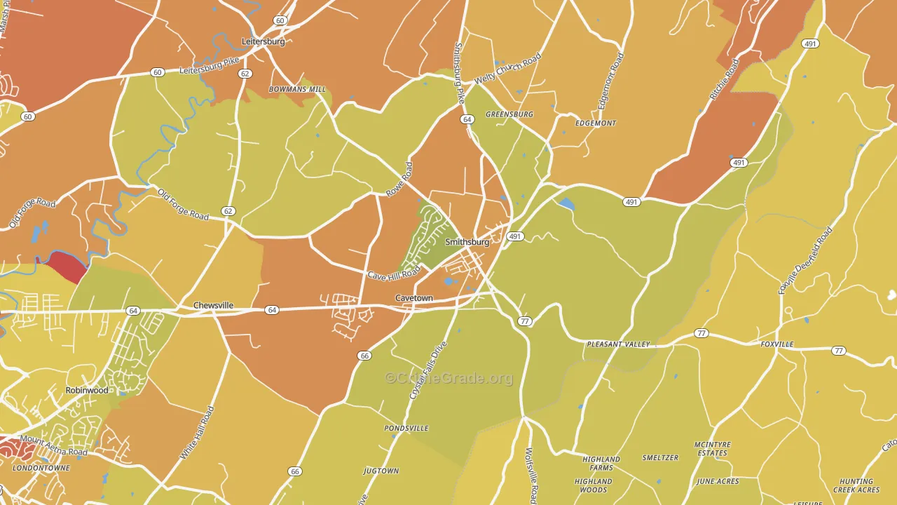 Smithsburg, MD Map of Drug-Related Crime Rates