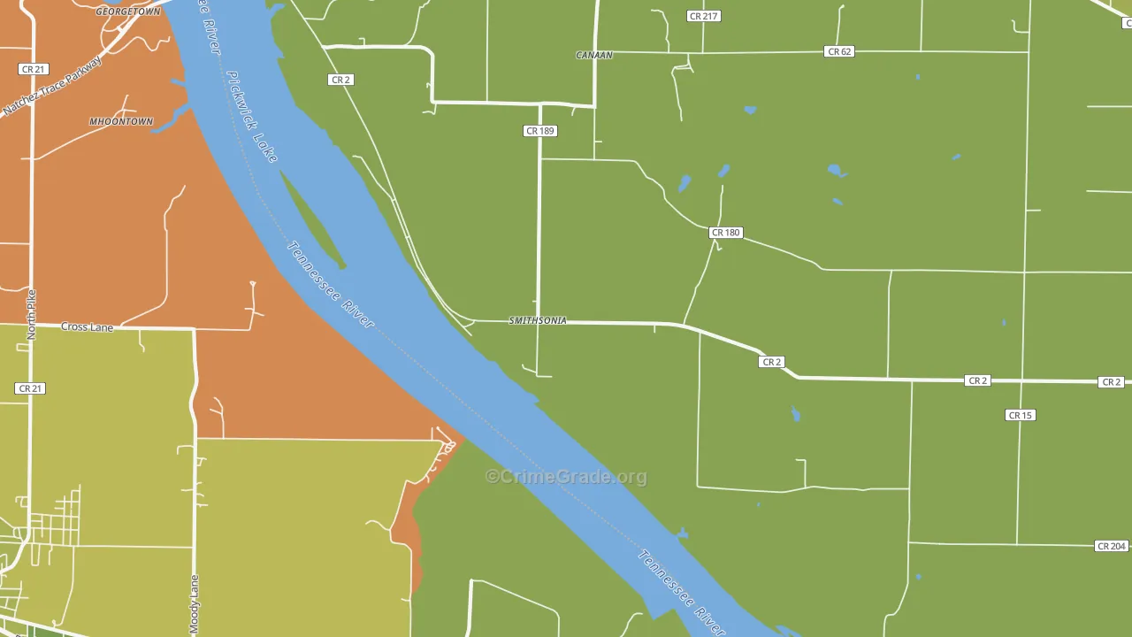 Smithsonia, AL Map of Drug-Related Crime Rates
