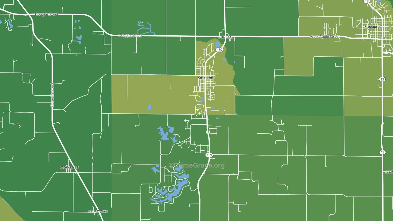 Smithton, IL Map of Drug-Related Crime Rates
