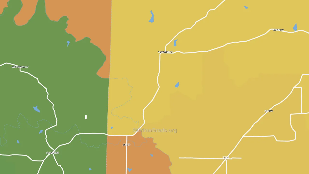 Smithville, AR Map of Drug-Related Crime Rates