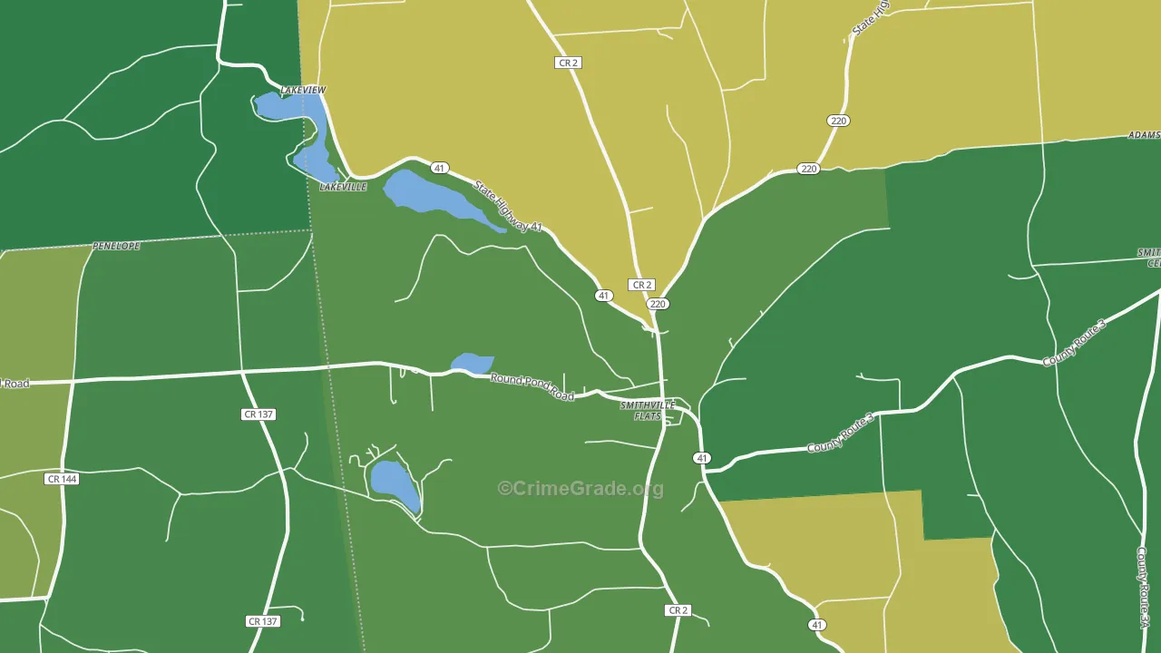 Smithville Flats, NY Map of Drug-Related Crime Rates