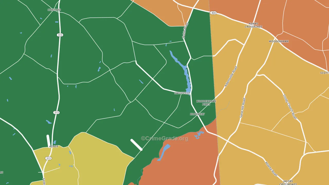 Smithville, MD Map of Drug-Related Crime Rates