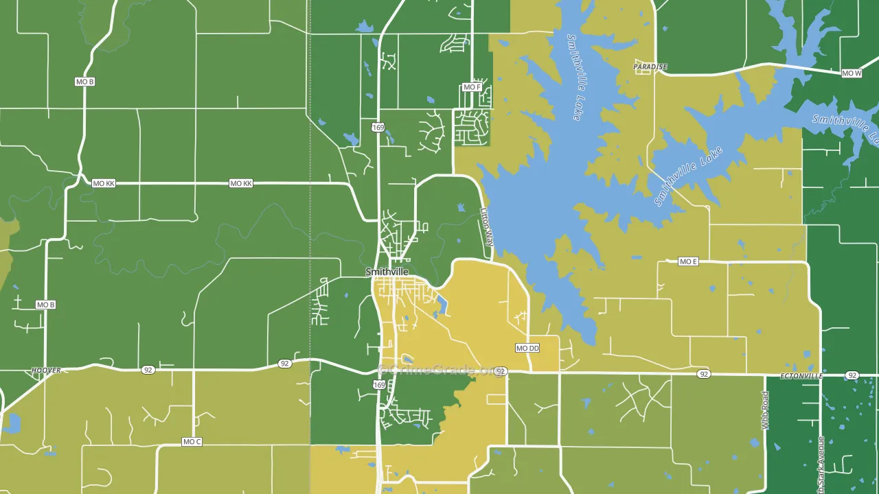 Smithville, MO Map of Drug-Related Crime Rates