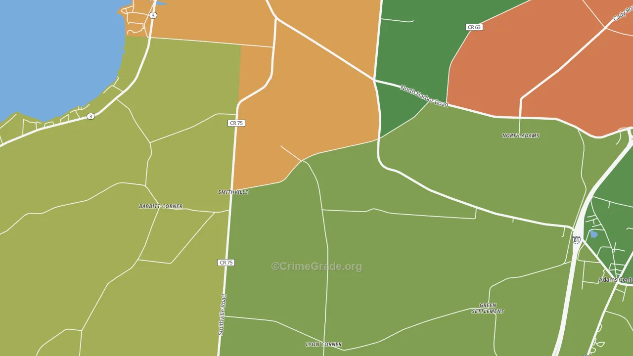 Smithville, NY Map of Drug-Related Crime Rates