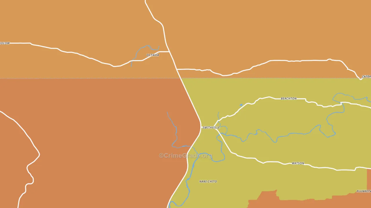Smithville, OK Map of Drug-Related Crime Rates