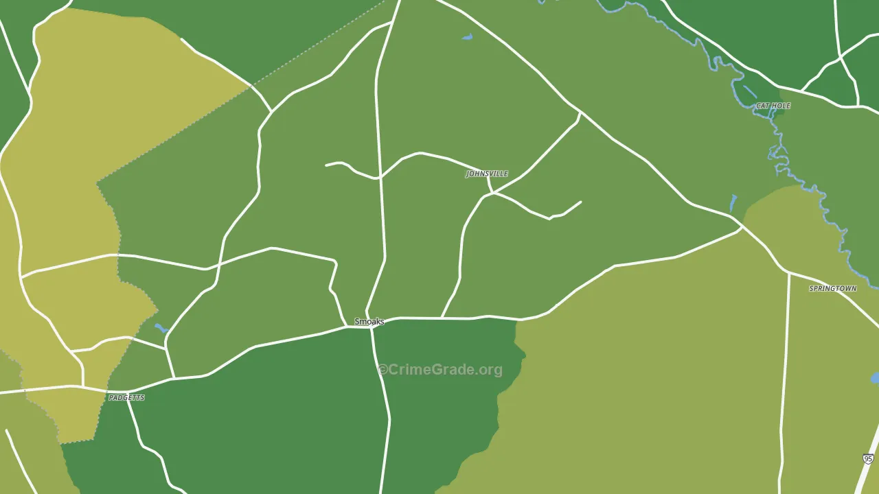 Smoaks, SC Map of Drug-Related Crime Rates