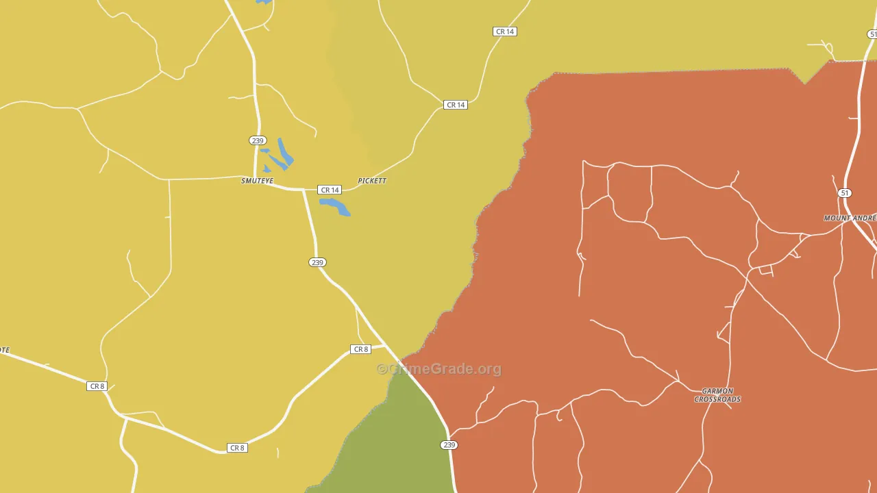 Smuteye, AL Map of Drug-Related Crime Rates