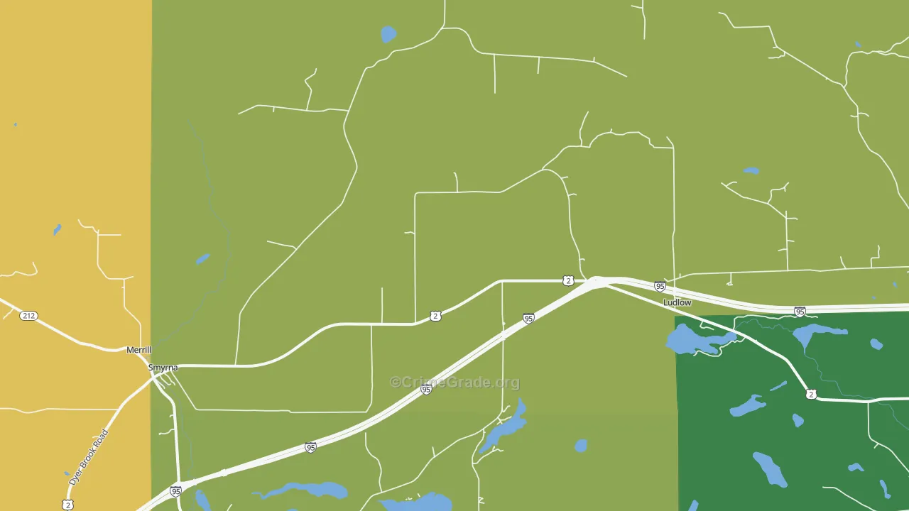 Smyrna Center, ME Map of Drug-Related Crime Rates