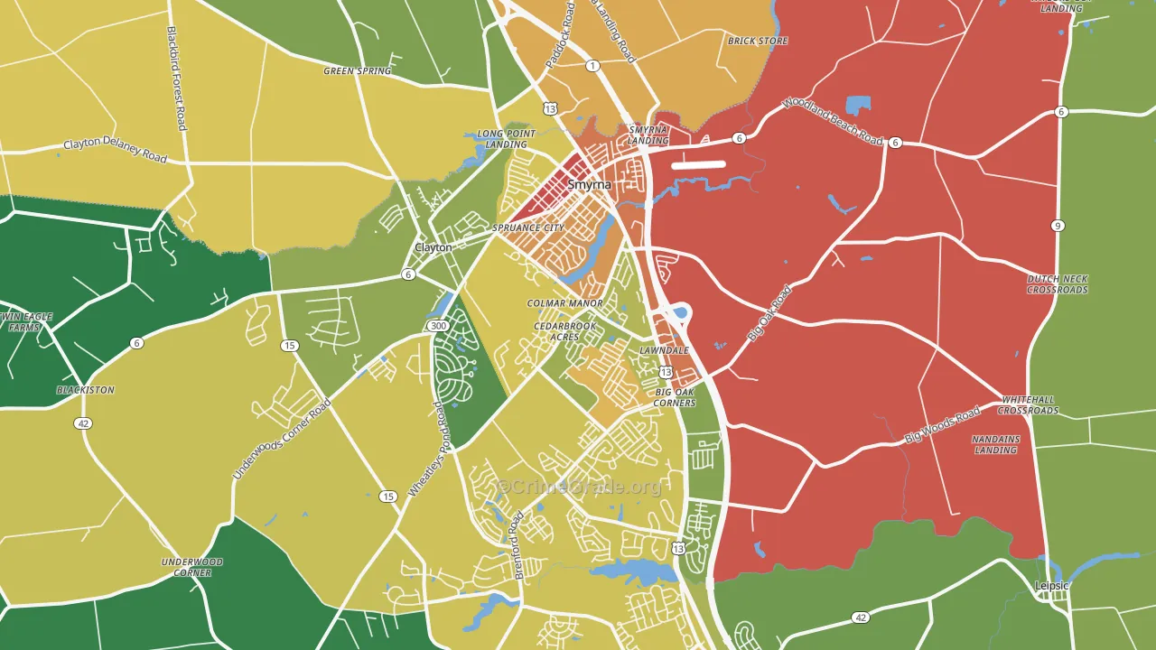 Smyrna, DE Map of Drug-Related Crime Rates