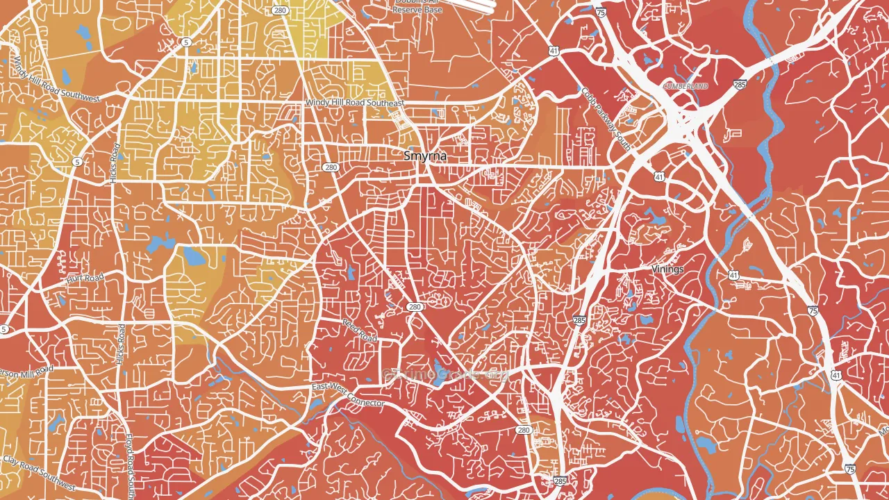 Smyrna, GA Map of Drug-Related Crime Rates