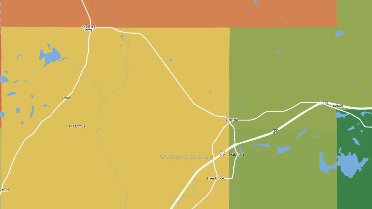 Smyrna Mills, ME Map of Drug-Related Crime Rates