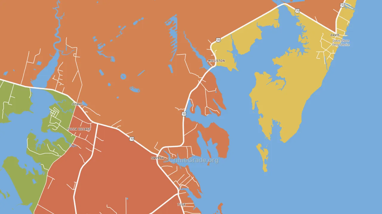Smyrna, NC Map of Drug-Related Crime Rates
