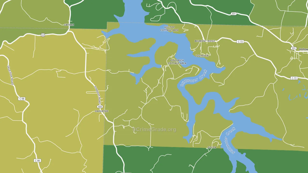 Smyrna, OH Map of Drug-Related Crime Rates