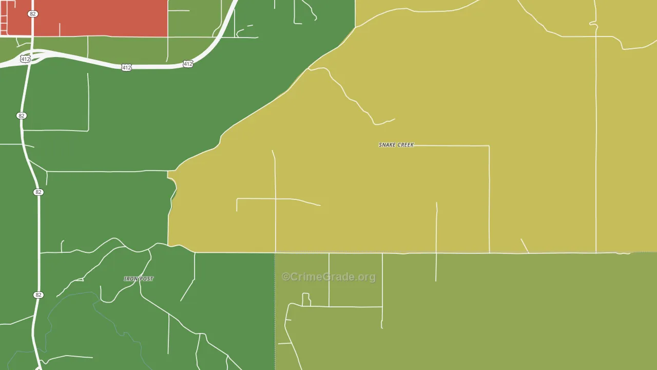 Snake Creek, OK Map of Drug-Related Crime Rates