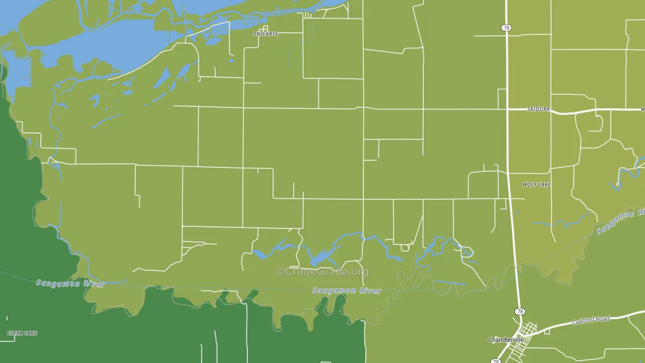 Snicarte, IL Map of Drug-Related Crime Rates