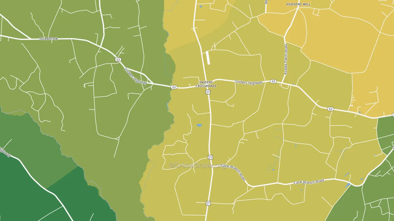 Sniders Crossroads, SC Map of Drug-Related Crime Rates