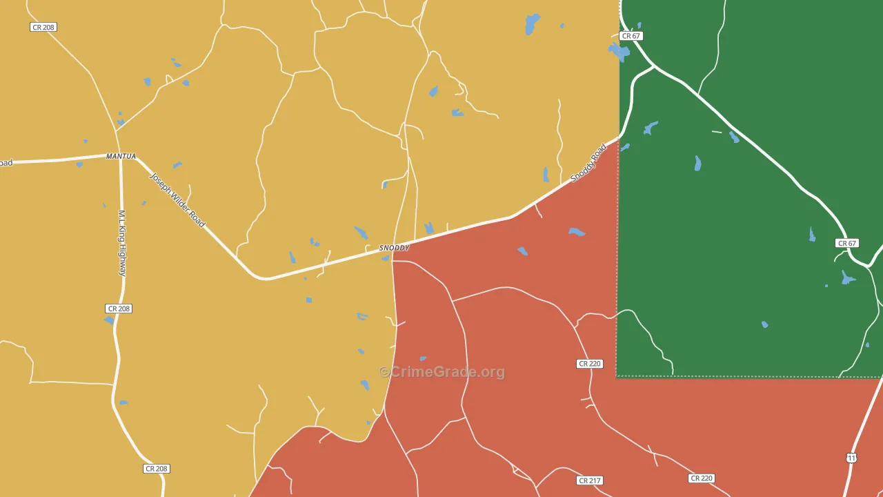 Snoddy, AL Map of Drug-Related Crime Rates