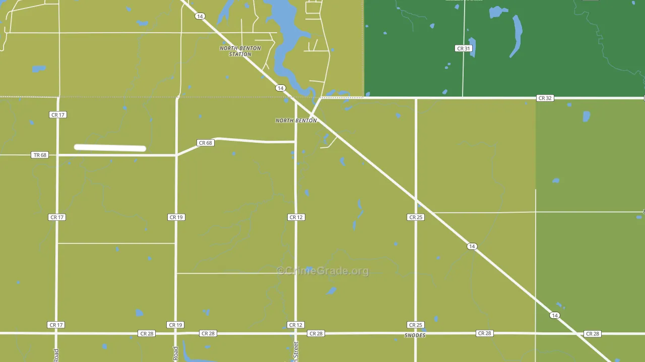 Snodes, OH Map of Drug-Related Crime Rates