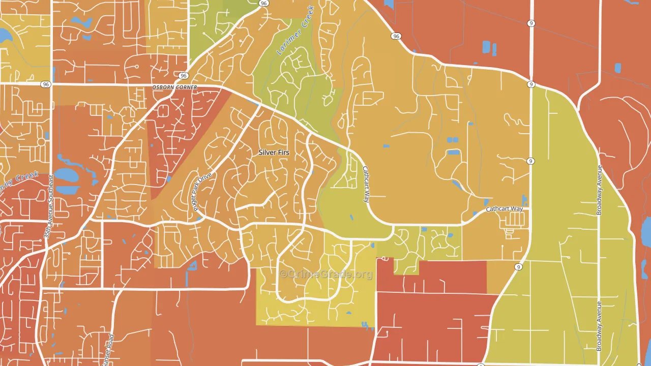 Snohomish Cascade, Silver Firs, WA Map of Drug-Related Crime Rates