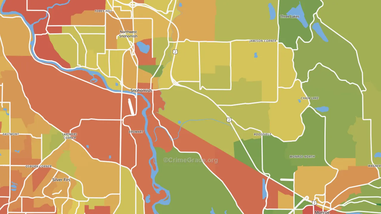 Snohomish, WA Map of Drug-Related Crime Rates