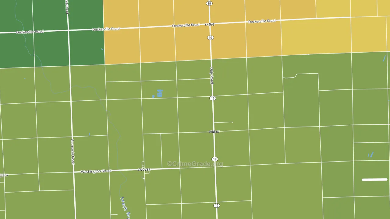 Snover, MI Map of Drug-Related Crime Rates