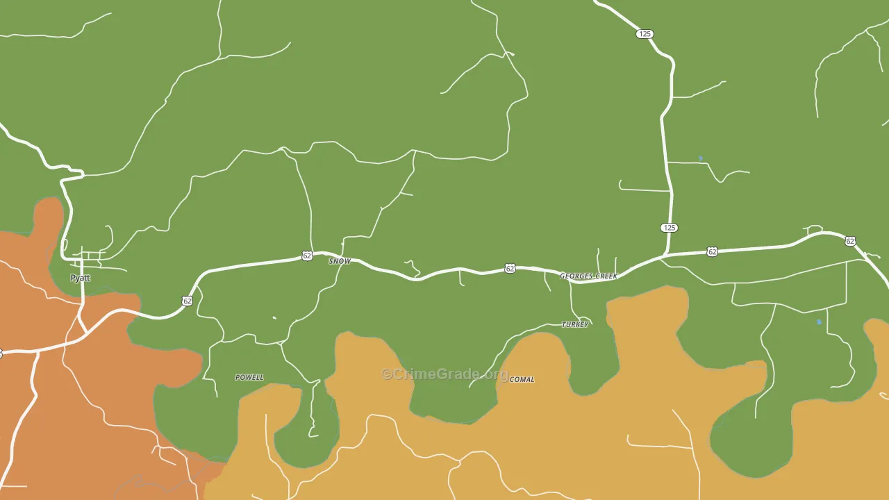 Snow, AR Map of Drug-Related Crime Rates
