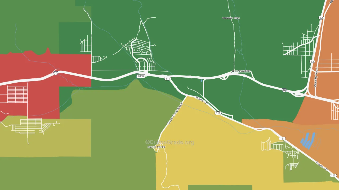 Snow Creek, CA Map of Drug-Related Crime Rates