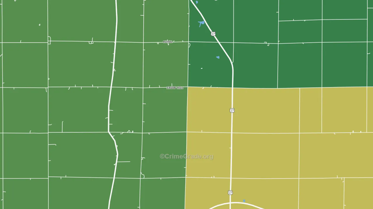 Snow Hill, IN Map of Drug-Related Crime Rates