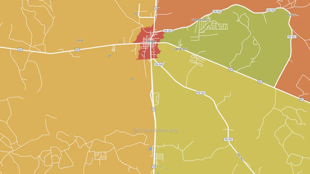 Snow Hill, TX Map of Drug-Related Crime Rates