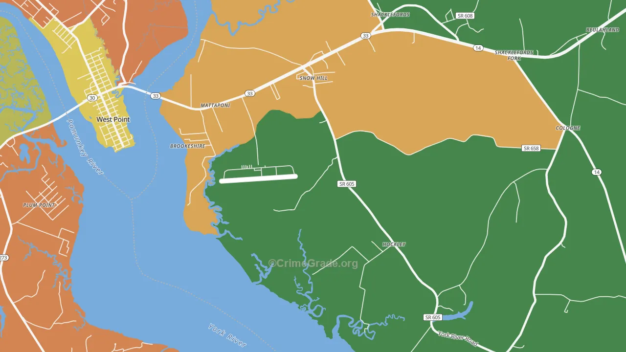 Snow Hill, VA Map of Drug-Related Crime Rates