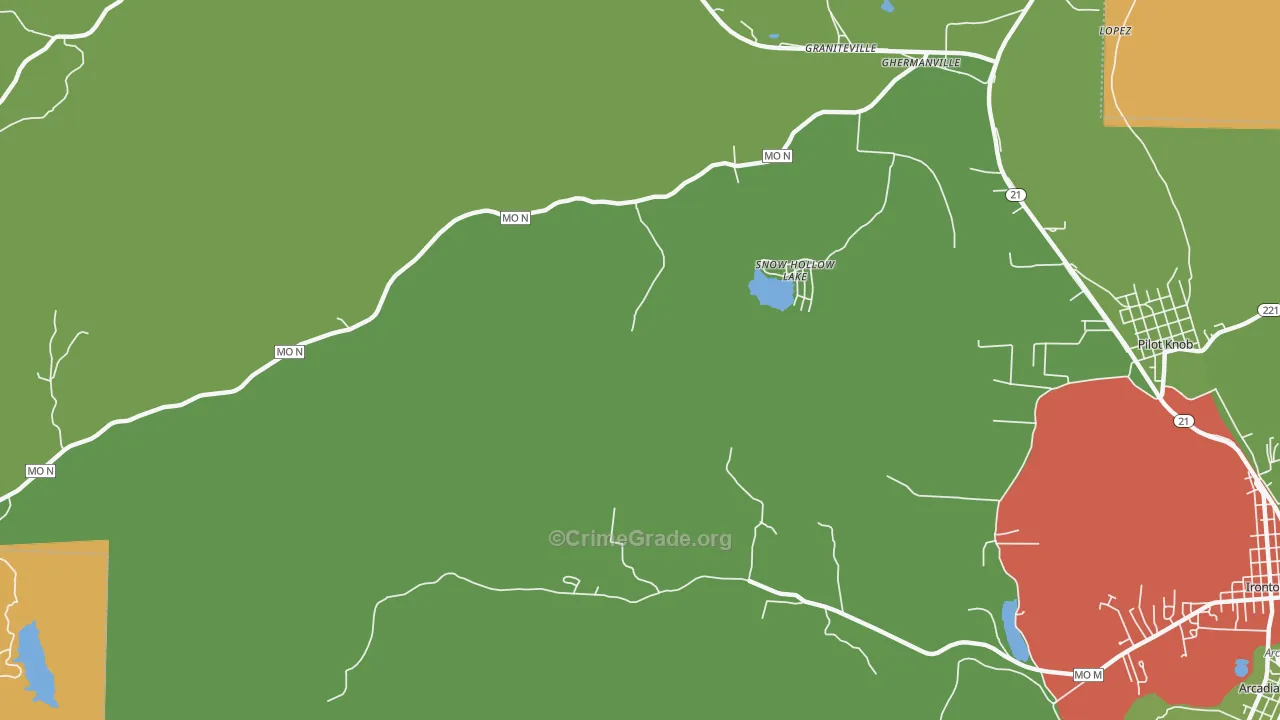 Snow Hollow Lake, MO Map of Drug-Related Crime Rates